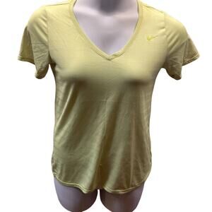 The Nike Tee Women Shirt Dri Fit Neon Green Short Sleeve Size L workout top